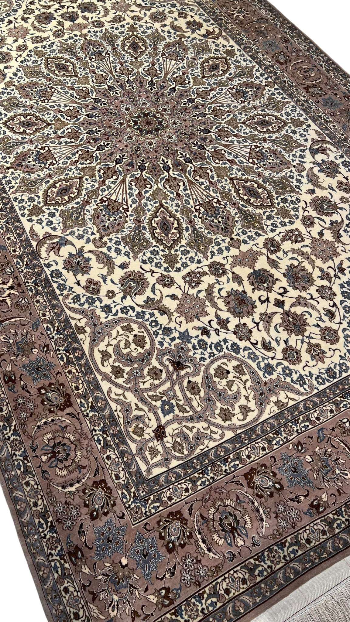 Hand-knotted 50-year-old Persian rug by Ghafarian.